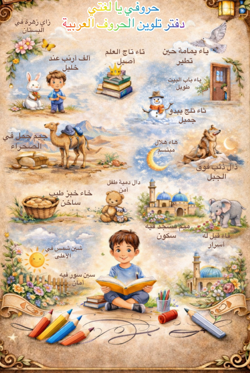 دفتر تلوين الحروف